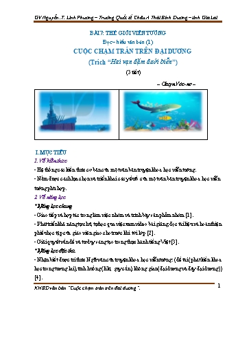 Kế hoạch bài dạy Ngữ văn Lớp 7 (Kết nối tri thức với cuộc sống) - Bài 7: Thế giới viễn tưởng - Đọc–hiểu văn bản: Cuộc chạm trán trên đại dương (Trích “Hai vạn dặm dưới biển” - Giuyn Véc-nơ)