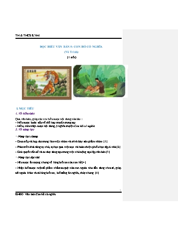 Kế hoạch bài dạy Ngữ văn Lớp 7 (Kết nối tri thức với cuộc sống) - Bài 6: Bài học cuộc sống - Đọc hiểu văn bản 5: Con hổ có nghĩa (Vũ Trinh)