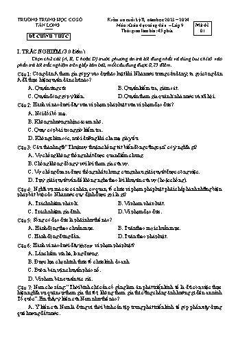 2 Đề kiểm tra cuối học kỳ II môn Giáo dục công dân 9 - Năm học 2023-2024 - Trường THCS Tân Long