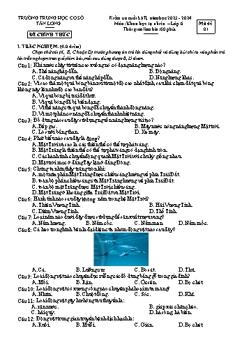 2 Đề kiểm tra cuối học kỳ II môn Khoa học tự nhiên 6 - Năm học 2023-2024 - Trường THCS Tân Long