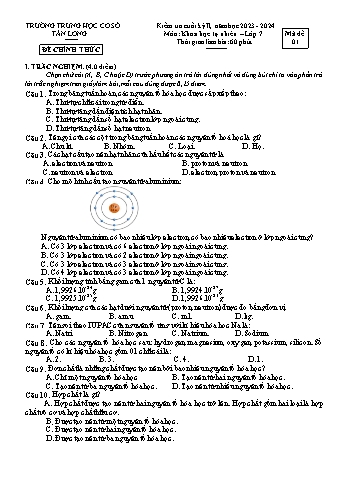 2 Đề kiểm tra cuối học kỳ II môn Khoa học tự nhiên 7 - Năm học 2023-2024 - Trường THCS Tân Long