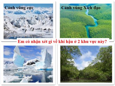 Bài giảng môn Địa lí 6 Sách Chân trời sáng tạo - Bài 13: Thời tiết và khí hậu. Các đới khí hậu trên trái đất