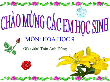 Bài giảng môn Hóa học 9 - Ôn tập đầu năm - Trần Anh Dũng