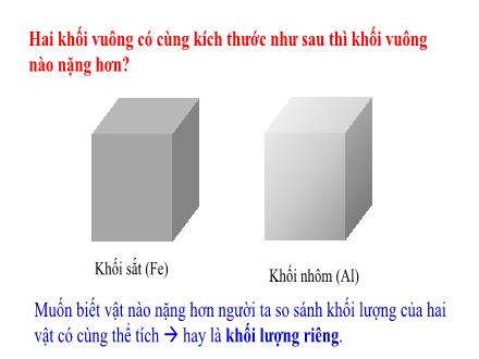 Bài giảng môn KHTN 8 Sách Kết nối tri thức (Vật lí) - Chương III: Khối lượng riêng và áp suất - Bài 13: Khối lượng riêng