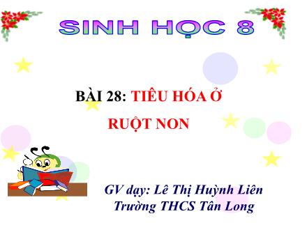 Bài giảng môn Sinh học 8 - Bài 28: Tiêu hóa ở ruột non - Lê Thị Huỳnh Liên