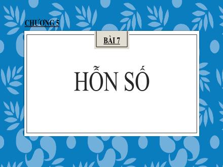 Bài giảng môn Toán 6 - Chương 5. Bài 7: Hỗn số