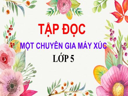 Bài giảng Tiếng Việt Lớp 5 (Tập đọc) - Bài Một chuyên gia máy xúc