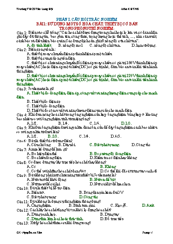 Câu hỏi ôn tập giữa học kỳ I môn Khoa học tự nhiên 8 (Hóa học) - Nguyễn An Tâm (Có đáp án)