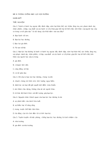 Câu hỏi ôn tập môn Giáo dục công dân 7 Sách Chân trời sáng tạo - Bài 8 + 9 + 10