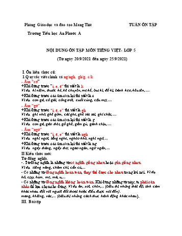 Câu hỏi ôn tập Tiếng Việt Lớp 5 - Tuần Ôn tập - Trường Tiểu học An Phước A