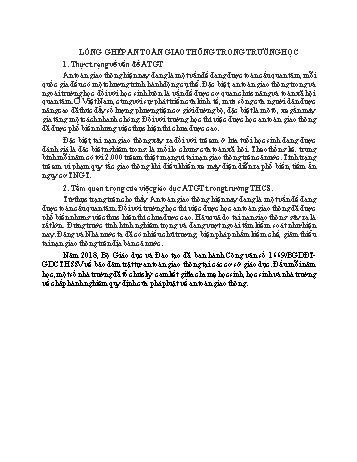 Chuyên đề Lồng ghép an toàn giao thông trong trường học