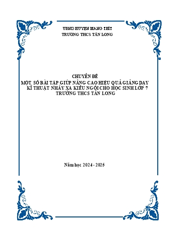 Chuyên đề Một số bài tập giúp nâng cao hiệu quả giảng dạy kĩ thuật nhảy xa kiểu ngồi cho học sinh Lớp 7 Trường THCS Tân Long