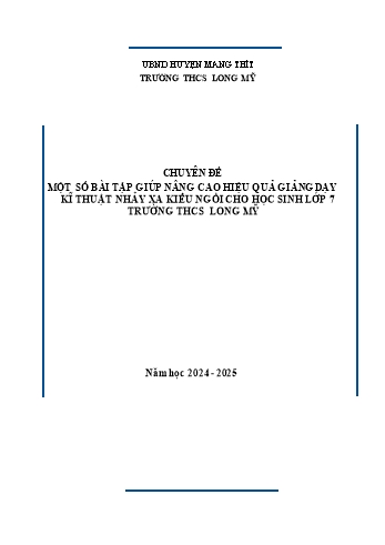 Chuyên đề Một số bài tập giúp nâng cao hiệu quả giảng dạy kĩ thuật nhảy xa kiểu ngồi cho học sinh Lớp 7 Trường THCS Long Mỹ