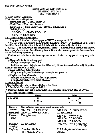 Đề cương ôn tập học kỳ II môn Hóa học 9 - Năm học 2021-2022 - Huỳnh Thị Tuyết Mai