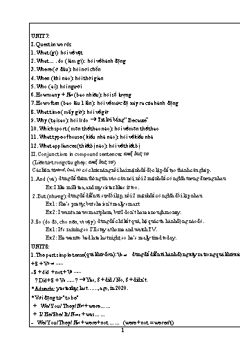 Đề cương ôn tập học kỳ II môn Tiếng Anh 6 - Năm học 2023-2024