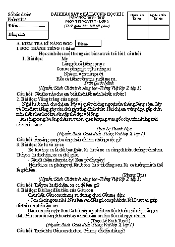 Đề khảo sát chất lượng học kỳ I môn Tiếng Việt Lớp 2 - Năm học 2024-2025 - Trường Tiểu học Tân Hưng (Có đáp án)