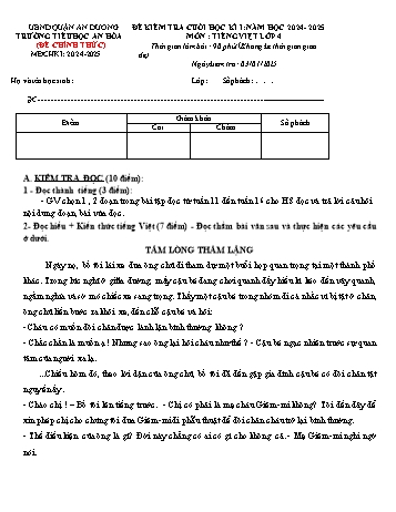 Đề kiểm tra cuối học kỳ I môn Tiếng Việt Lớp 4 - Năm học 2024-2025 - Trường Tiểu học An Hòa (Có đáp án + Ma trận)