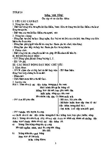 Giáo án môn Tiếng Việt Khối 3 - Tuần 10