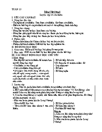 Giáo án môn Tiếng Việt Khối 3 - Tuần 15