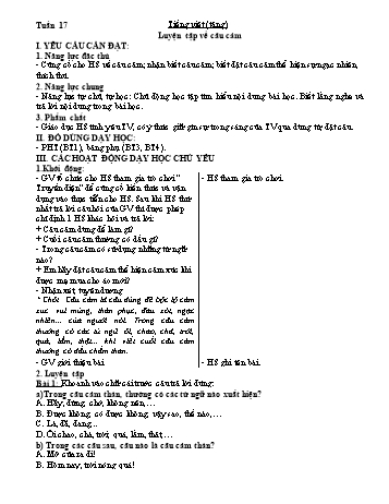 Giáo án môn Tiếng Việt Khối 3 - Tuần 17
