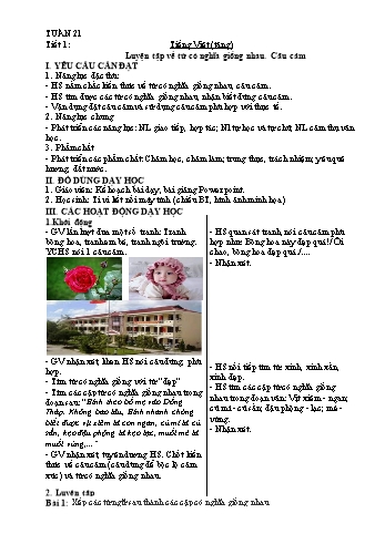 Giáo án môn Tiếng Việt Khối 3 - Tuần 21