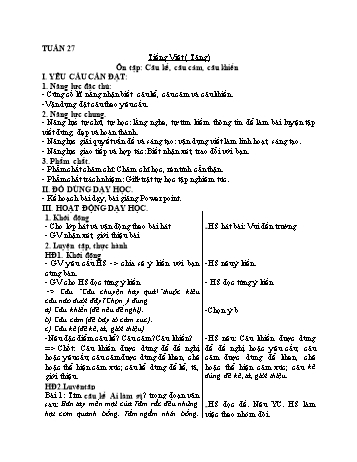 Giáo án môn Tiếng Việt Khối 3 - Tuần 27
