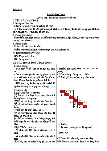 Giáo án môn Tiếng Việt Khối 3 - Tuần 5