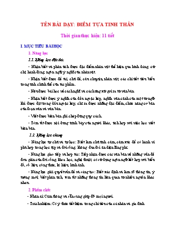 Giáo án Ngữ văn 6 Sách Chân trời sáng tạo - Bài 6: Điểm tựa tinh thần (11 tiết)