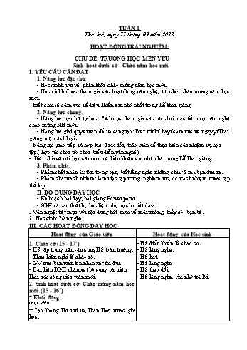Kế hoạch bài dạy các môn Khối 3 - Tuần 1 - Năm học 2023-2024 - Trương Thị Phấn