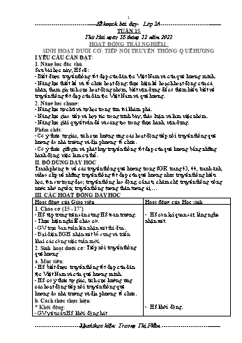 Kế hoạch bài dạy các môn Khối 3 - Tuần 15 - Năm học 2023-2024 - Trương Thị Phấn