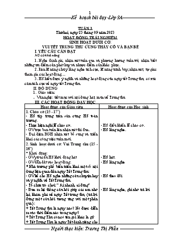 Kế hoạch bài dạy các môn Khối 3 - Tuần 3 - Năm học 2023-2024 - Trương Thị Phấn