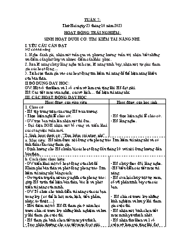 Kế hoạch bài dạy các môn Khối 3 - Tuần 7 - Năm học 2023-2024 - Trương Thị Phấn
