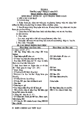 Kế hoạch bài dạy các môn Khối 3 - Tuần 9 - Năm học 2023-2024 - Trương Thị Phấn