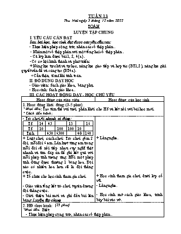 Kế hoạch bài dạy các môn Khối 5 - Tuần 13 - Năm học 2022-2023 - Trần Thị Nhật Bích