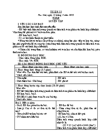 Kế hoạch bài dạy các môn Khối 5 - Tuần 22 - Năm học 2022-2023 - Trần Thị Nhật Bích