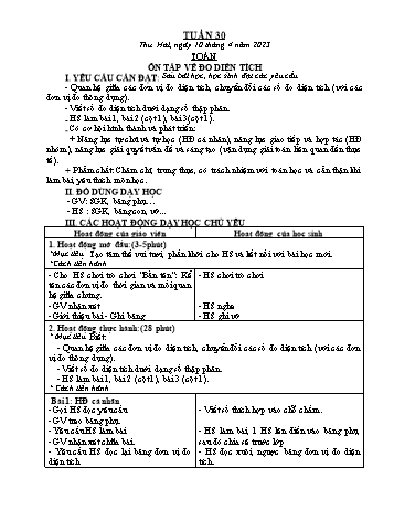 Kế hoạch bài dạy các môn Khối 5 - Tuần 30 - Năm học 2022-2023 - Trần Thị Nhật Bích