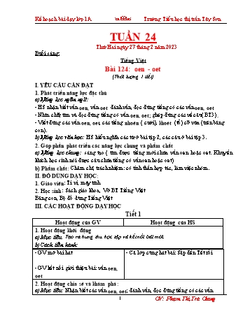 Kế hoạch bài dạy các môn Lớp 1 - Tuần 24 - Năm học 2022-2023 - Phạm Thị Trà Giang