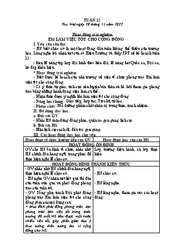 Kế hoạch bài dạy các môn Lớp 2 - Tuần 12 - Năm học 2022-2023 - Nguyễn Thị Hồng