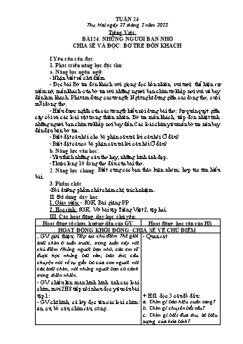Kế hoạch bài dạy các môn Lớp 2 - Tuần 24 - Năm học 2022-2023 - Nguyễn Thị Hồng
