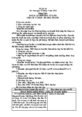 Kế hoạch bài dạy các môn Lớp 2 - Tuần 30 - Năm học 2022-2023 - Nguyễn Thị Hồng