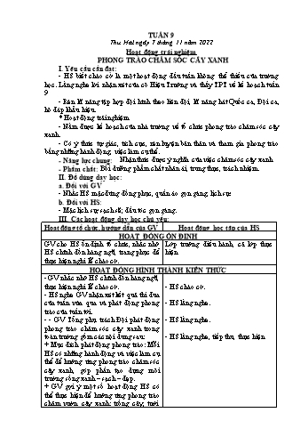 Kế hoạch bài dạy các môn Lớp 2 - Tuần 9 - Năm học 2022-2023 - Nguyễn Thị Hồng