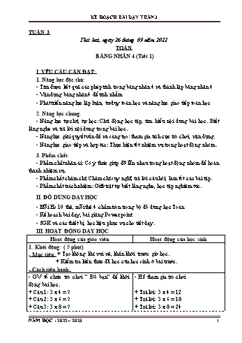 Kế hoạch bài dạy các môn Lớp 3 - Tuần 3 - Năm học 2022-2023 - Nguyễn Thị Ánh Tuyết
