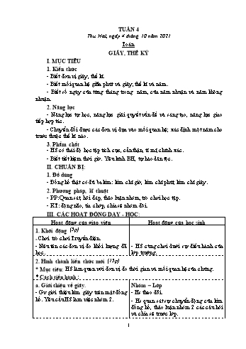 Kế hoạch bài dạy các môn Lớp 4 - Tuần 4 - Năm học 2021-2022