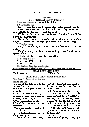 Kế hoạch bài dạy Đạo đức & Tự nhiên và Xã hội Lớp 2 Sách Cánh diều - Tuần 10 - Năm học 2022-2023 - Phạm Thị Bích Liễu