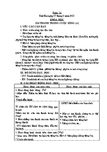 Kế hoạch bài dạy Khoa học Lớp 4 - Tuần 24 - Năm học 2022-2023 - Phạm Thị Bích Liễu