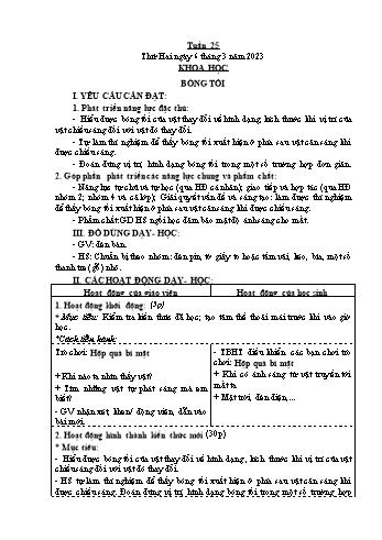 Kế hoạch bài dạy Khoa học Lớp 4 - Tuần 25 - Năm học 2022-2023 - Phạm Thị Bích Liễu