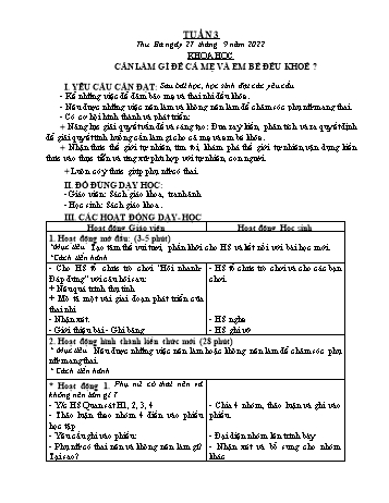 Kế hoạch bài dạy Khoa học Lớp 5 - Tuần 3 - Năm học 2022-2023 - Phạm Thị Bích Liễu