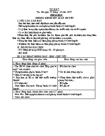 Kế hoạch bài dạy Khoa học Lớp 5 - Tuần 7 - Năm học 2022-2023 - Phạm Thị Bích Liễu