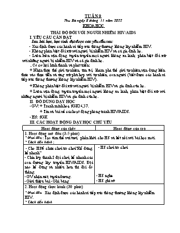 Kế hoạch bài dạy Khoa học Lớp 5 - Tuần 9 - Năm học 2022-2023 - Phạm Thị Bích Liễu