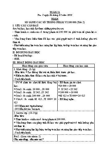 Kế hoạch bài dạy Khối 3 - Tuần 21 - Năm học 2022-2023 - Nguyễn Thị Anh
